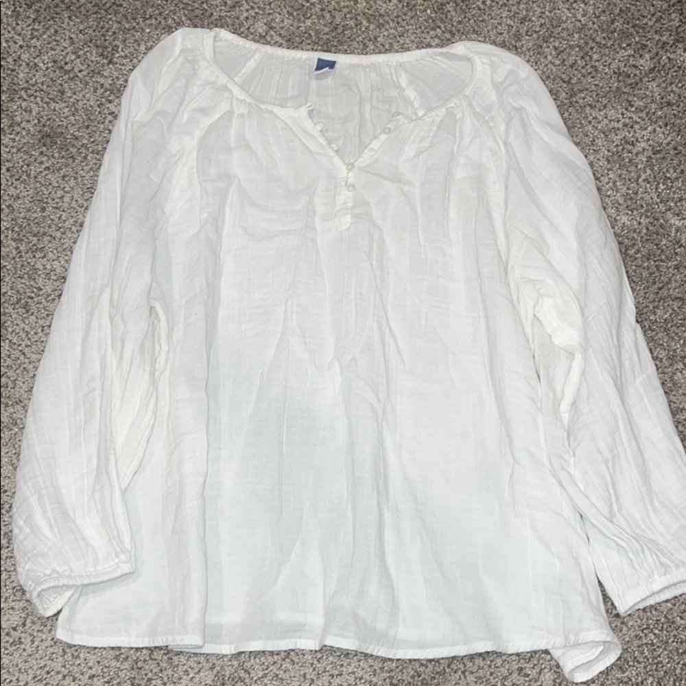 White linen long sleeve
